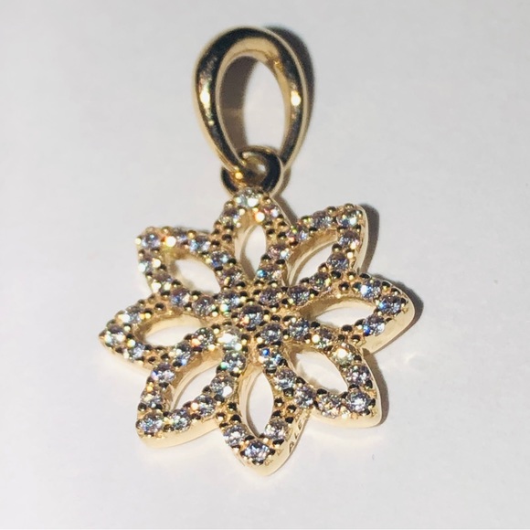 Authentic Pandora Solid 14k Gold Lace Botanique Floral Charm G585 Ale NWT - Picture 10 of 11